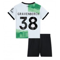 Liverpool Ryan Gravenberch #38 Bortedraktsett Barn 2023-24 Kortermet (+ Korte bukser)